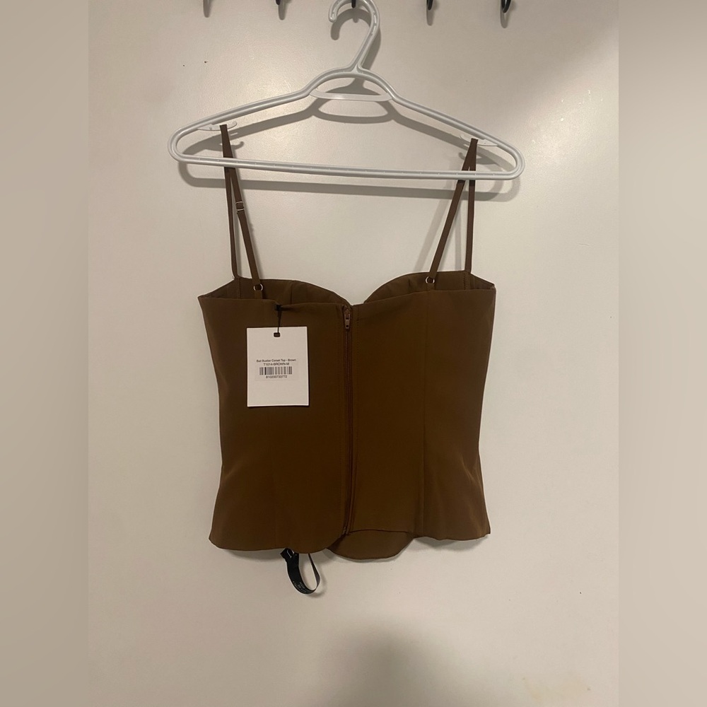 Leau Clothing Bali bustier corset top- Brown, US M - Picture 9 of 11